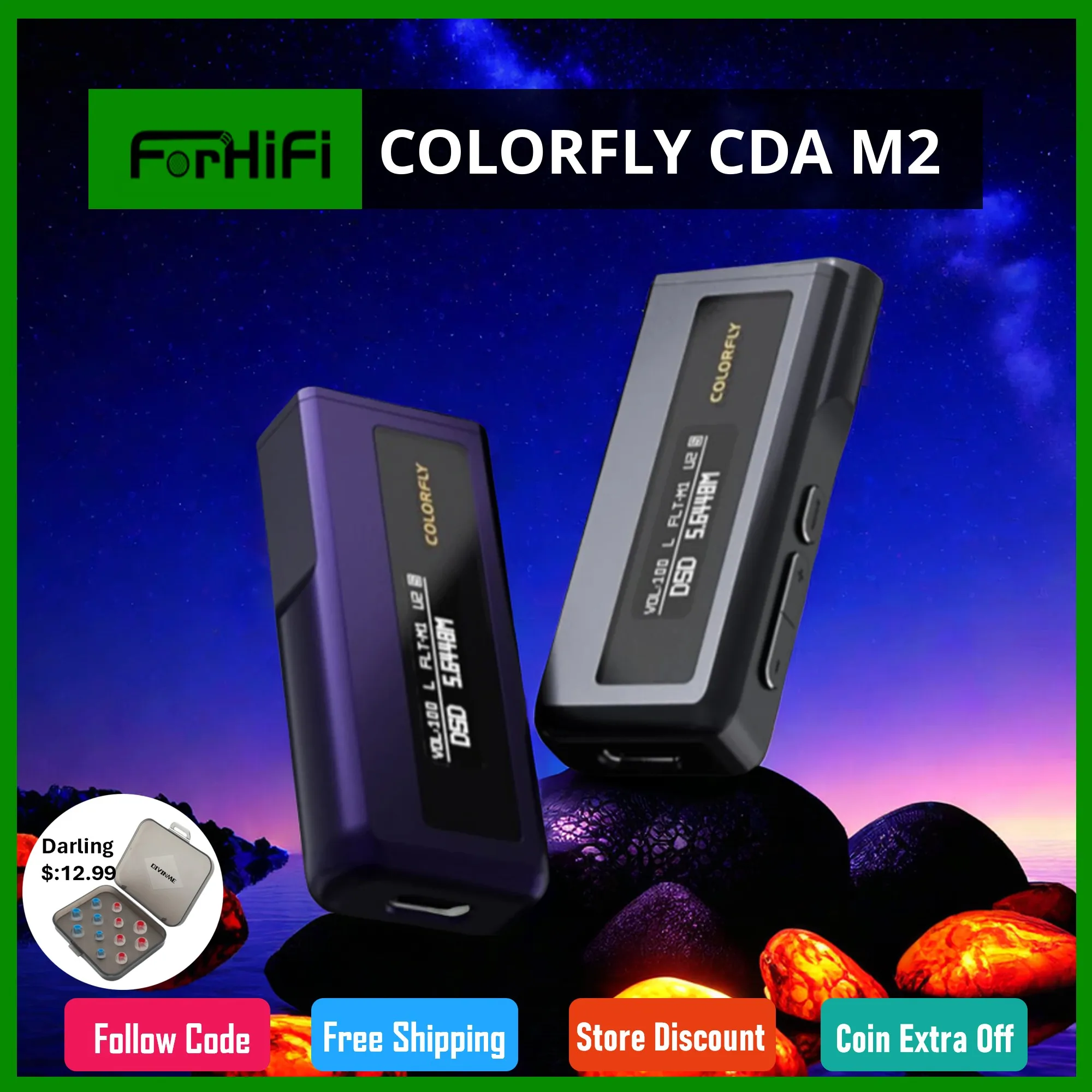 COLORFLY CDA M2 Портативный MINI USB ЦАП/Усилитель для наушников 2 * CS43198 чипы PCM768 DSD256 3 5 + 4 м