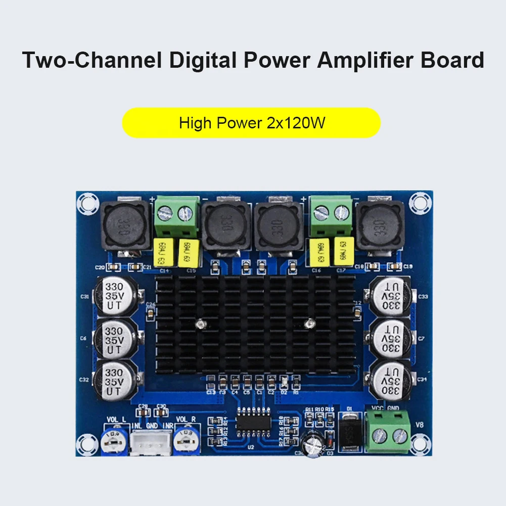 XH-M543 TPA3116D2 120Wx2 Digital Dual Channel Amplifier with Cable Subwoofer Audio Board Stereo Speaker Power Module