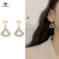 xiaoboacc 925 silver needle full diamond drop earrings for women fashion zircon fan earring jewelry