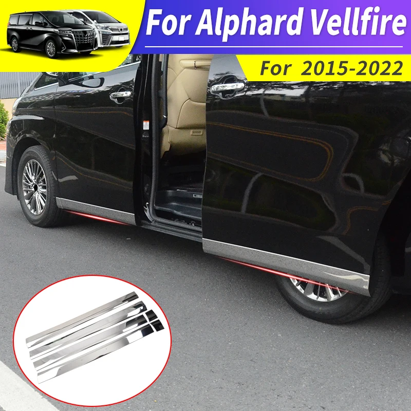 

2015-2021 For Toyota Alphard Vellfire 30 Car Side Door Car Body Decoration ABS Door Side Line Chrome Modified Accessories
