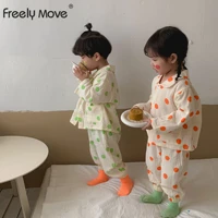 freely move children full sleeve cotton pajamas sets boys dot pajamas kids pyjamas for 1 to 6 years pijamas homewear nightwear