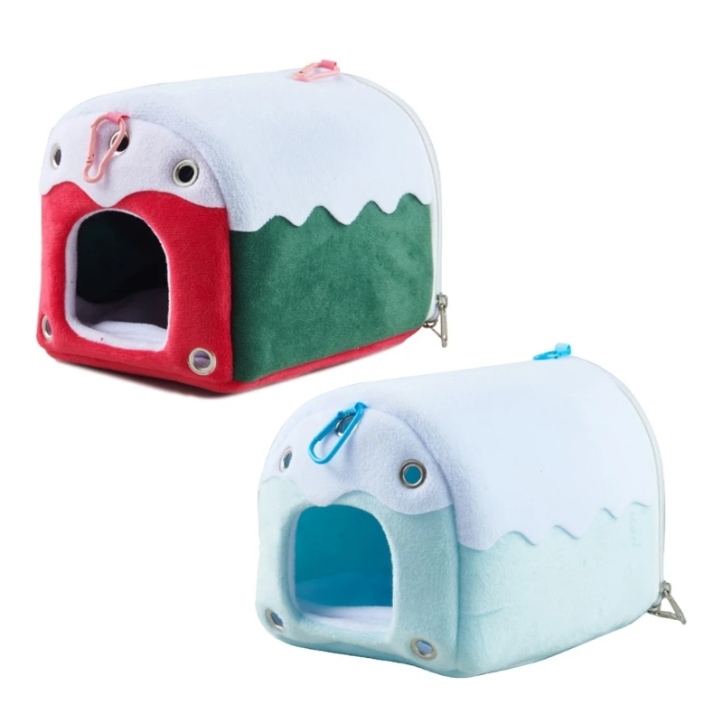 Плюшевый домик для птиц кровать маленьких животных пещера зеленая домашних