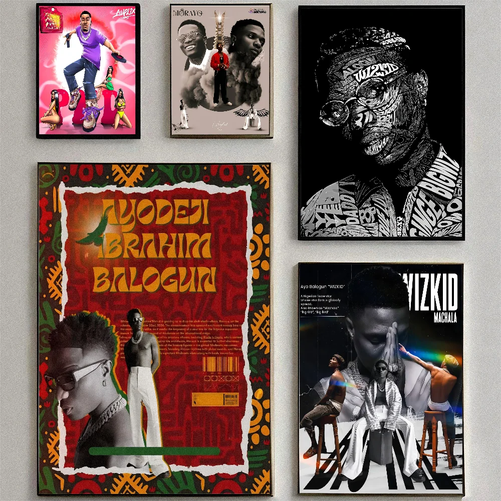 Рэпер W-Wizkid плакат настенное искусство домашний декор комнаты цифровая живопись