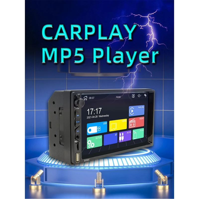 7-дюймовый мультимедийный MP5-плеер с нажимным экраном 2 Din автомобильное стерео