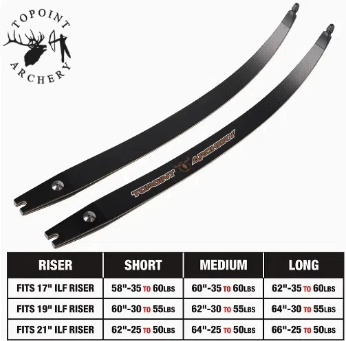 1 пара конечностей лука с топоэтом 30–50 фунтов 3K карбоновый лук бамбуковым