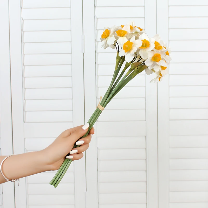 

Искусственные ветки нарциссов, белые/желтые, 6 шт.