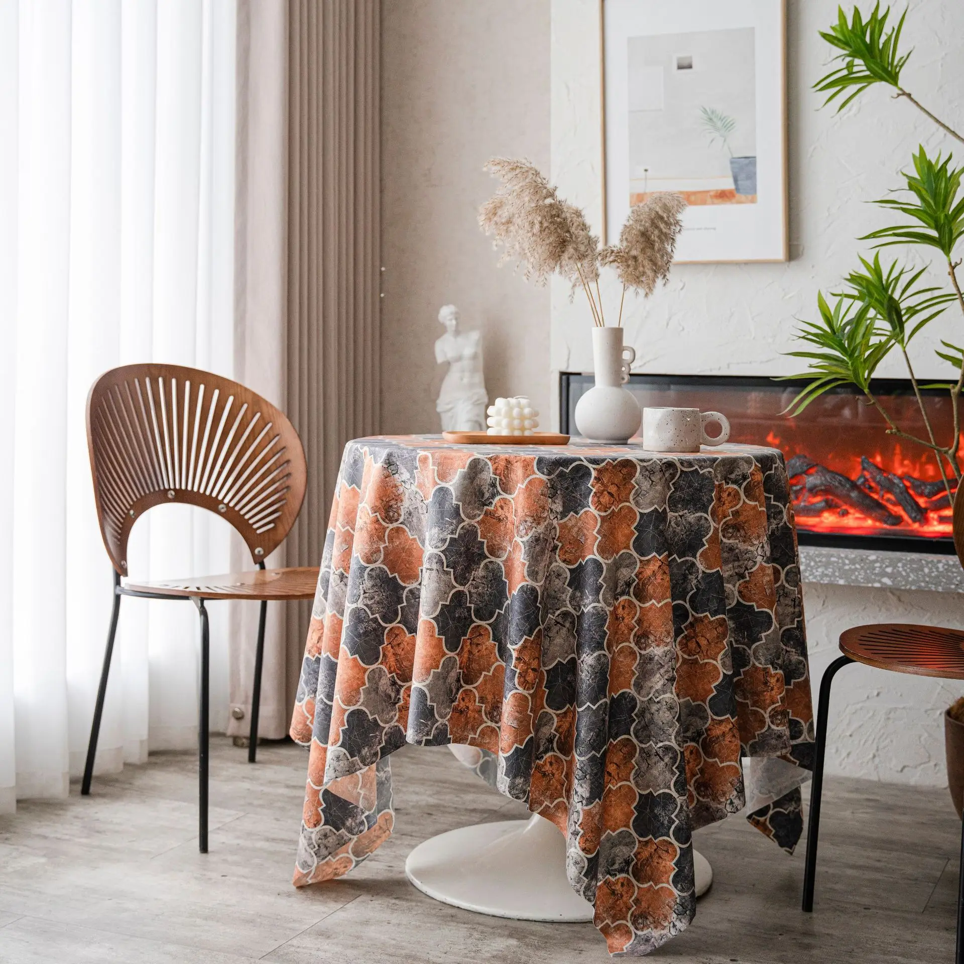 

Christmas Decoration Accessories Velvet Tablecloth Maple Leaf Rectangular Printed Living Room Kitchen Dining Tea Table Cloth