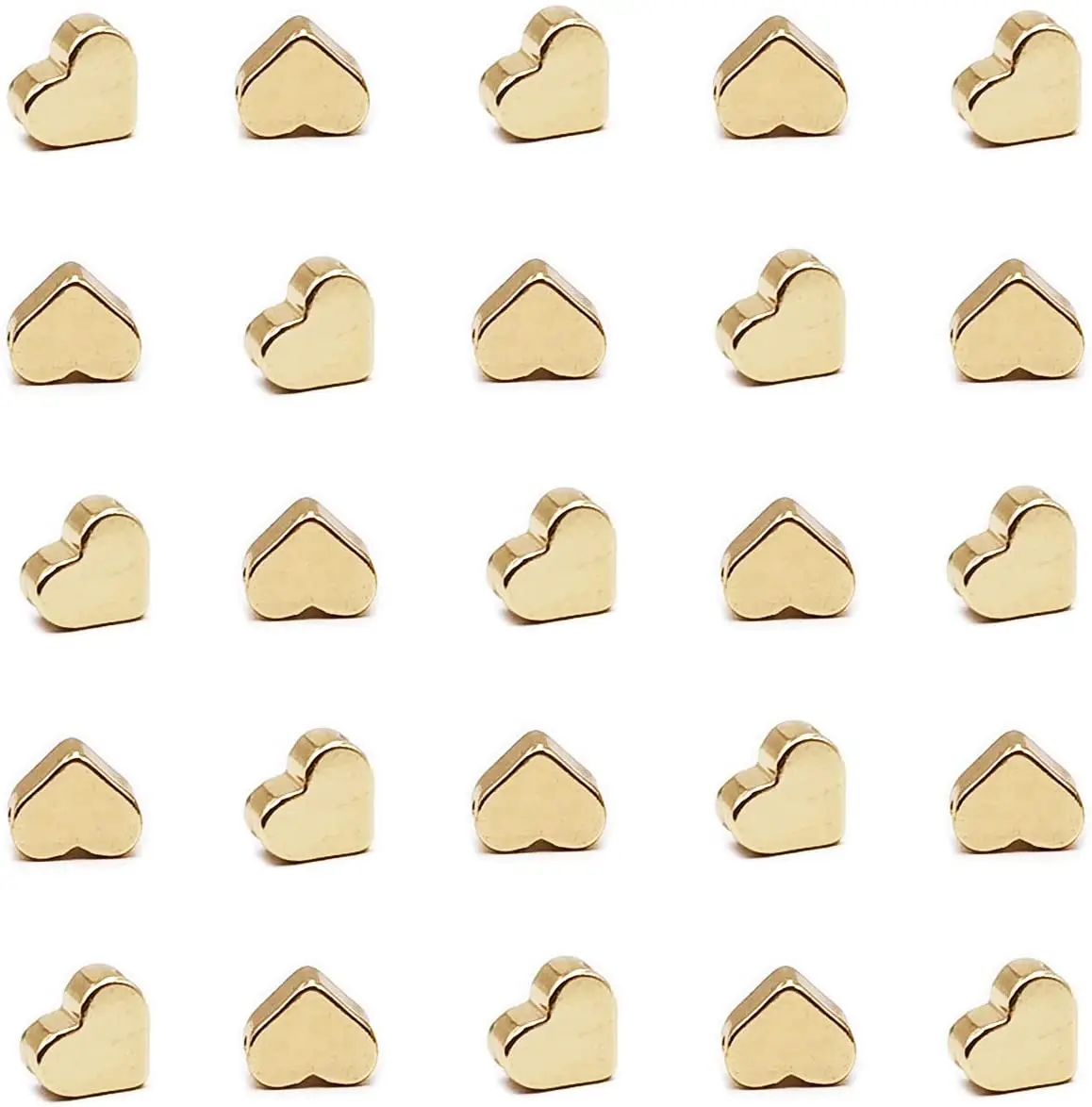 

Бусины-сердца для изготовления ювелирных изделий, позолоченные, металлические, для браслета, N, 50 шт.