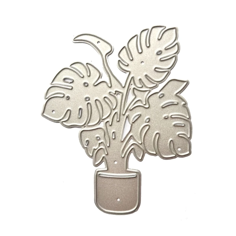 Растение в горшке для резки металла умирает DIY углеродистой стали тиснение шаблон трафарет плесень A0KF