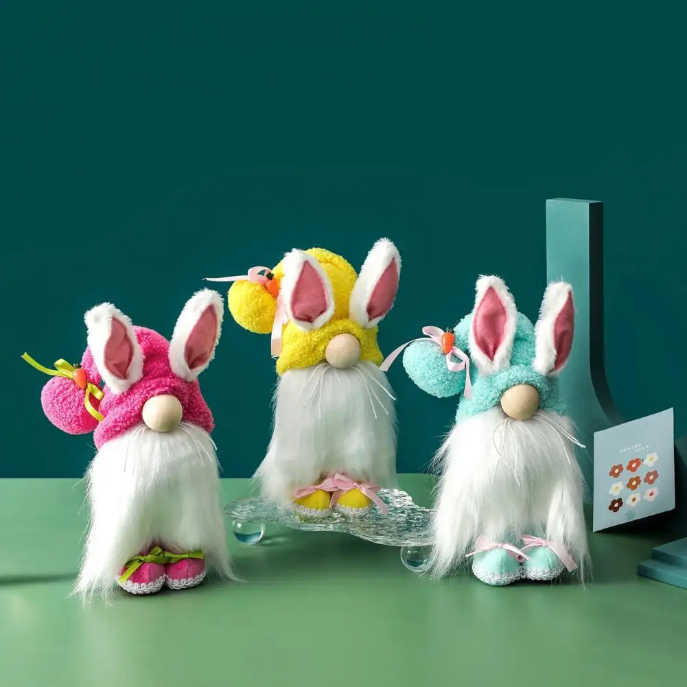 

Faceless Doll Long Bunny Ears Fluffy Gifts Gnome Plush Doll Decoration Plush Doll for Easter