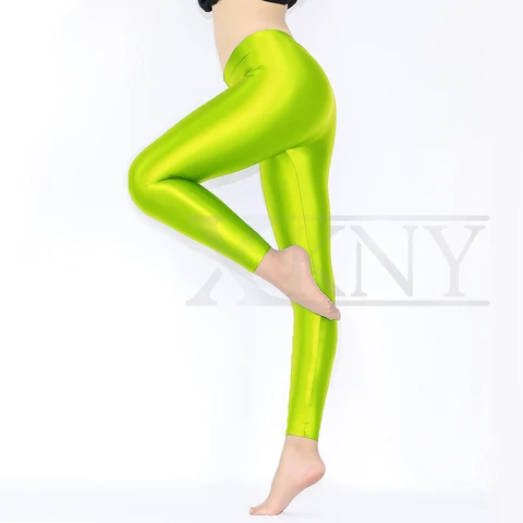 Атласные глянцевые Непрозрачные колготки XCKNY, блестящие колготки, сексуальные шелковистые тонкие тренировочные штаны для плавания и йоги с высокой талией