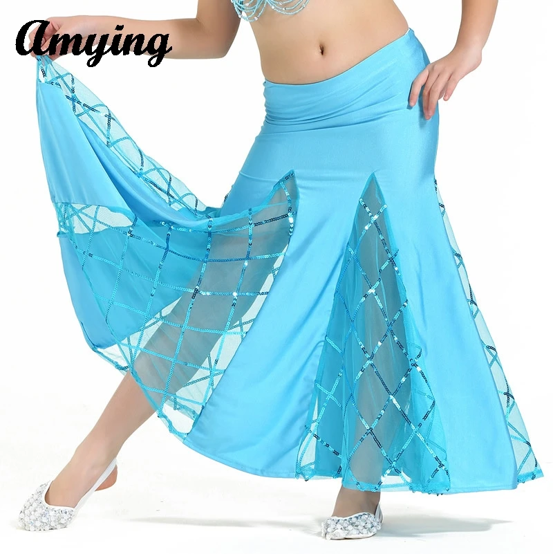 Детская юбка для танца живота детская танцевальная практика длинная с блестками