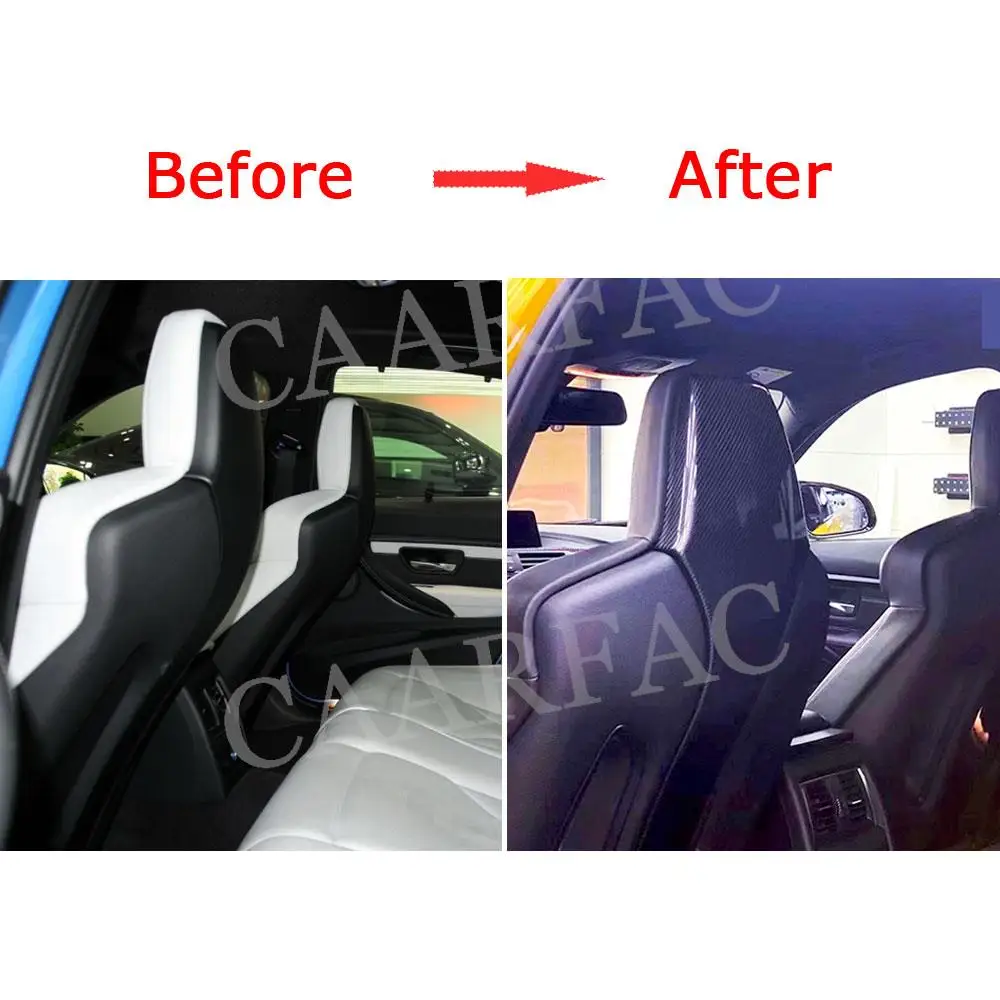 Чехлы на спинку салона автомобиля из сухого углеродного волокна для BMW F80 M3 F82 F83 M4