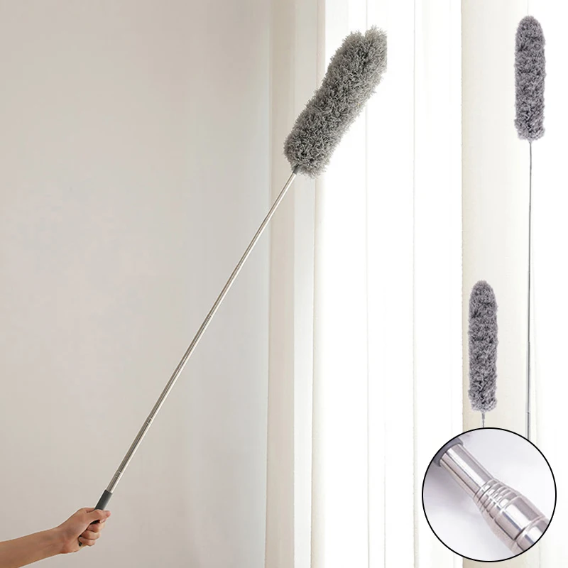 

Выдвижная щетка для чистки пыли, 0,4-2,8 м, инструменты из микрофибры для чистки дома, бытовая щетка для автомобиля, регулируемая нержавеющая с...