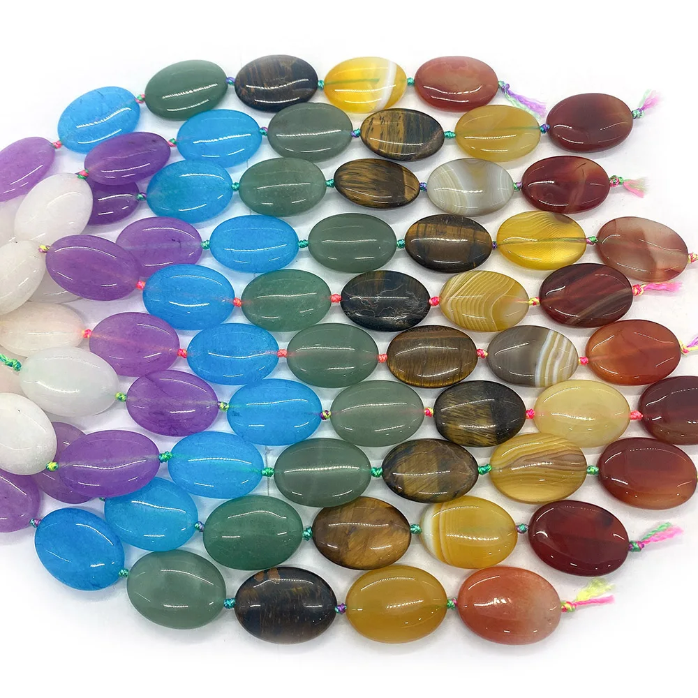 

Fashion Natural Stone Colorful Seven Chakra Agate Reiki Healing Flat Round Loose Beads for Jewelry Making DIY Bracelet Necklace