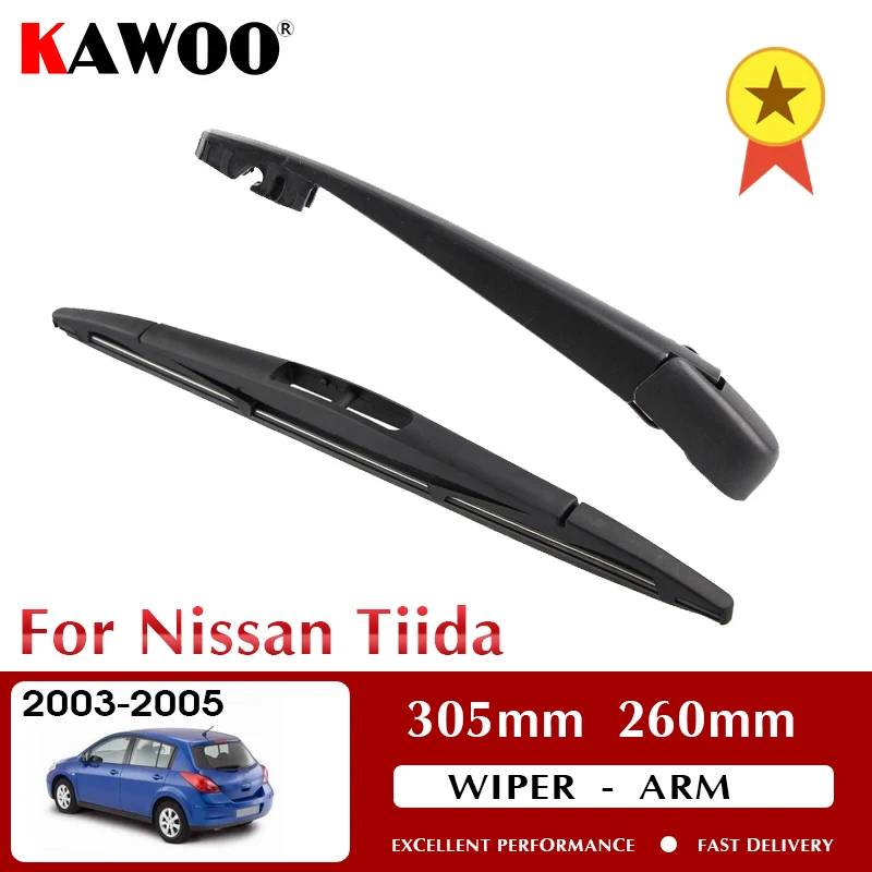 

KAWOO Car Rear Wiper Blade Blades Back Window Wipers Arm For Nissan Tiida Hatchback 2003-2005 305mm Windscreen Wiper