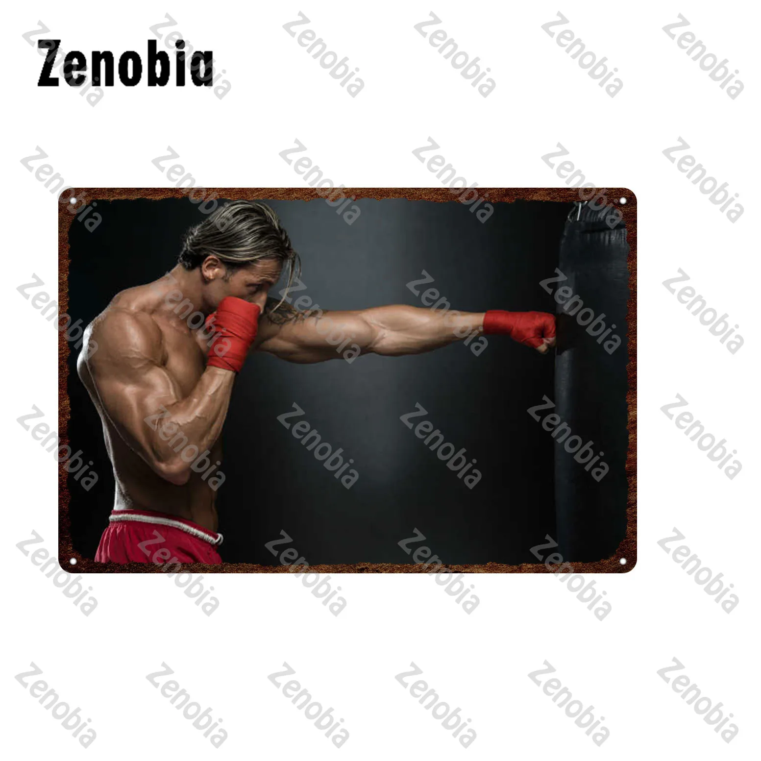 Boxing Metal Sign World Championship Poster Gloves Vintage Iron Painting Plaque Wall Stickers Gym Decor | Дом и сад
