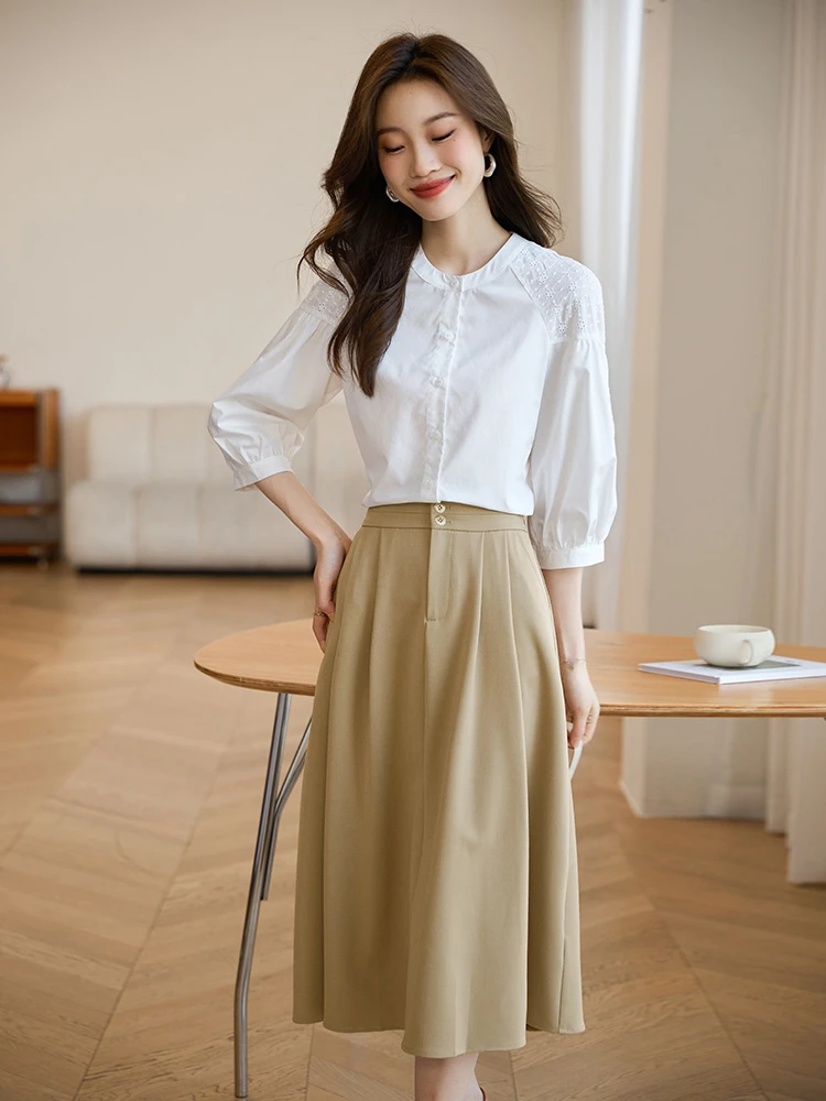 Xiworld красная французская рубашка с рукавом три четверти женская ранняя осень 2024