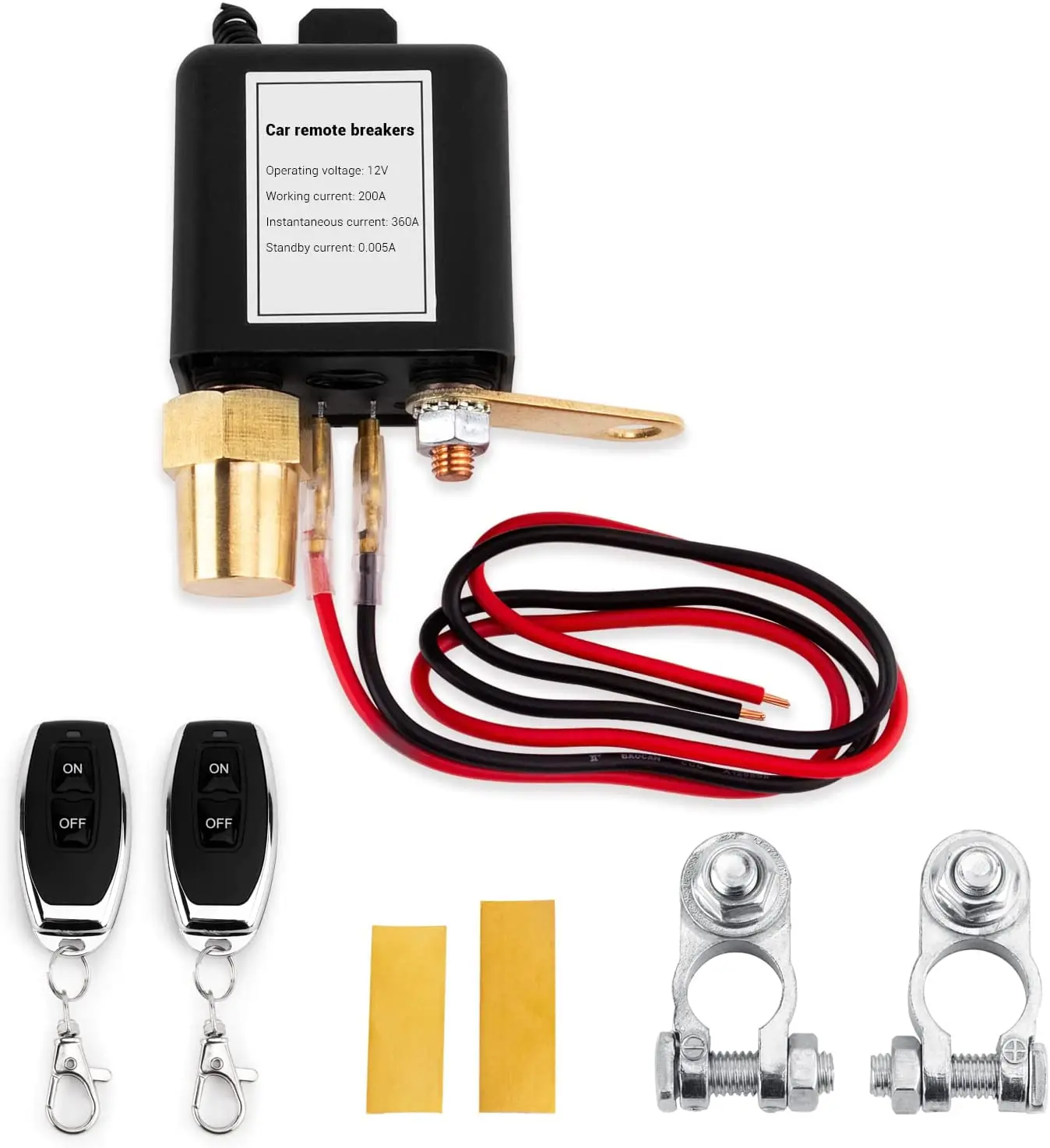 

Dual Remote Control 12V 230A Car Wireless Remote Battery Disconnect Switch Isolator On Off Isolator Positive/Negative Universal