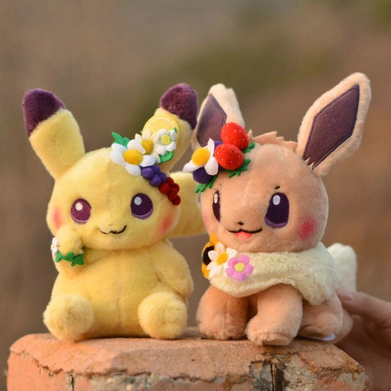 

Плюшевая кукла Pokemon Eevee Pikachu, мультяшная аниме мягкая игрушка, весенний праздник, Пасхальный венок, подарок для детей, подарок на день рождения, 20 см