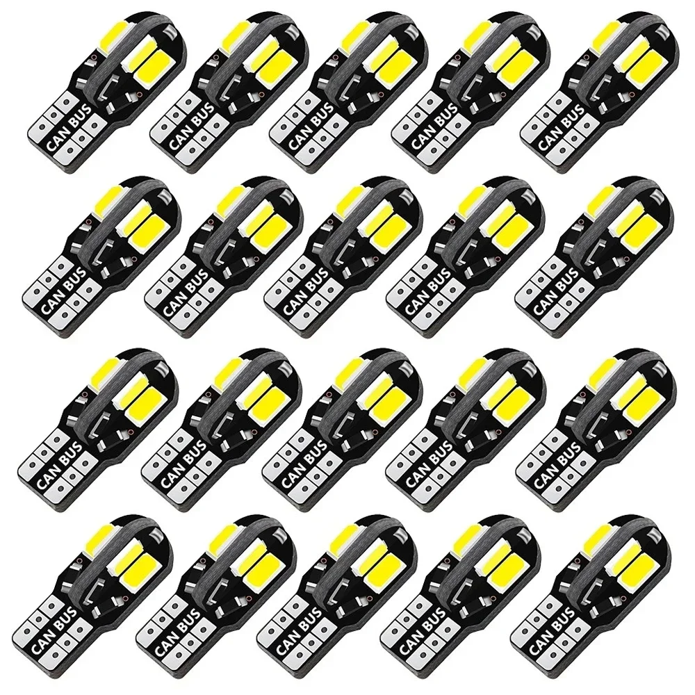 

10/20 шт., W5W T10, лампочки Canbus 5730 8SMD 12 в 6000K 194