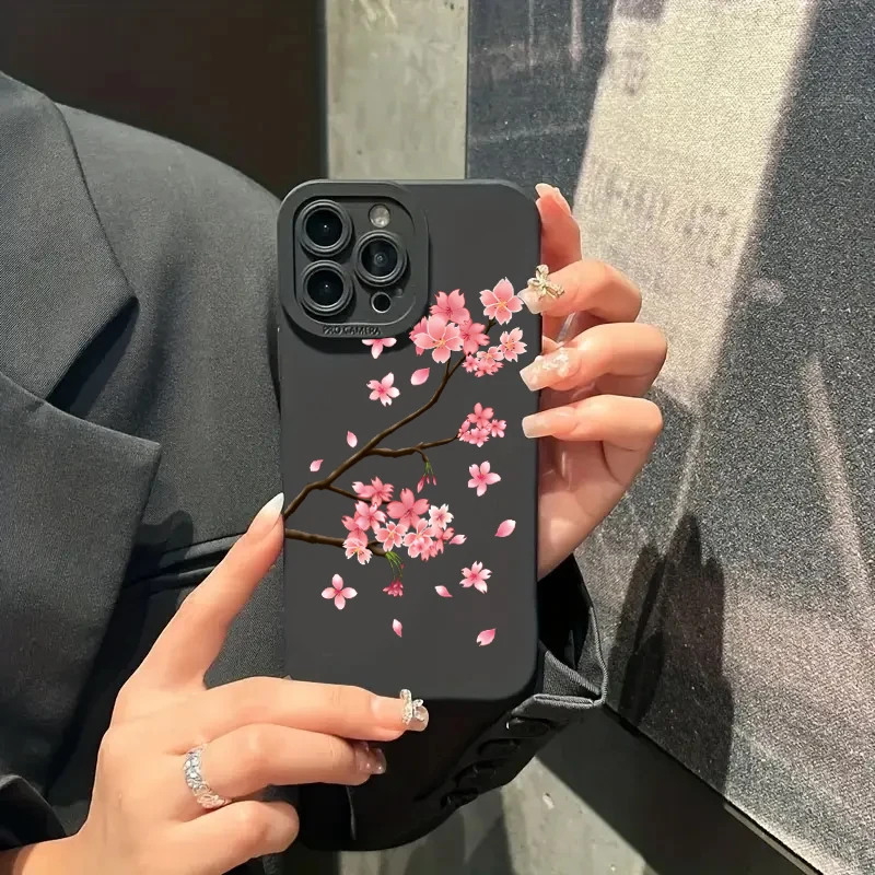 Фото Чехол для телефона Pink Cherry Blossom для Xiaomi Poco F6 F5 X5 M6 X7 Pro Mi 15 14T 13T 12T Pro 14 13 11 Lite 5G NE, силиконовый мягкий чехол №3