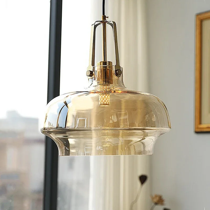 

Современная искусственная Подвесная лампа, декоративное стекло для спальни, гостиной, столовой, кабинета, кафе, комнатное домашнее декоративное освещение