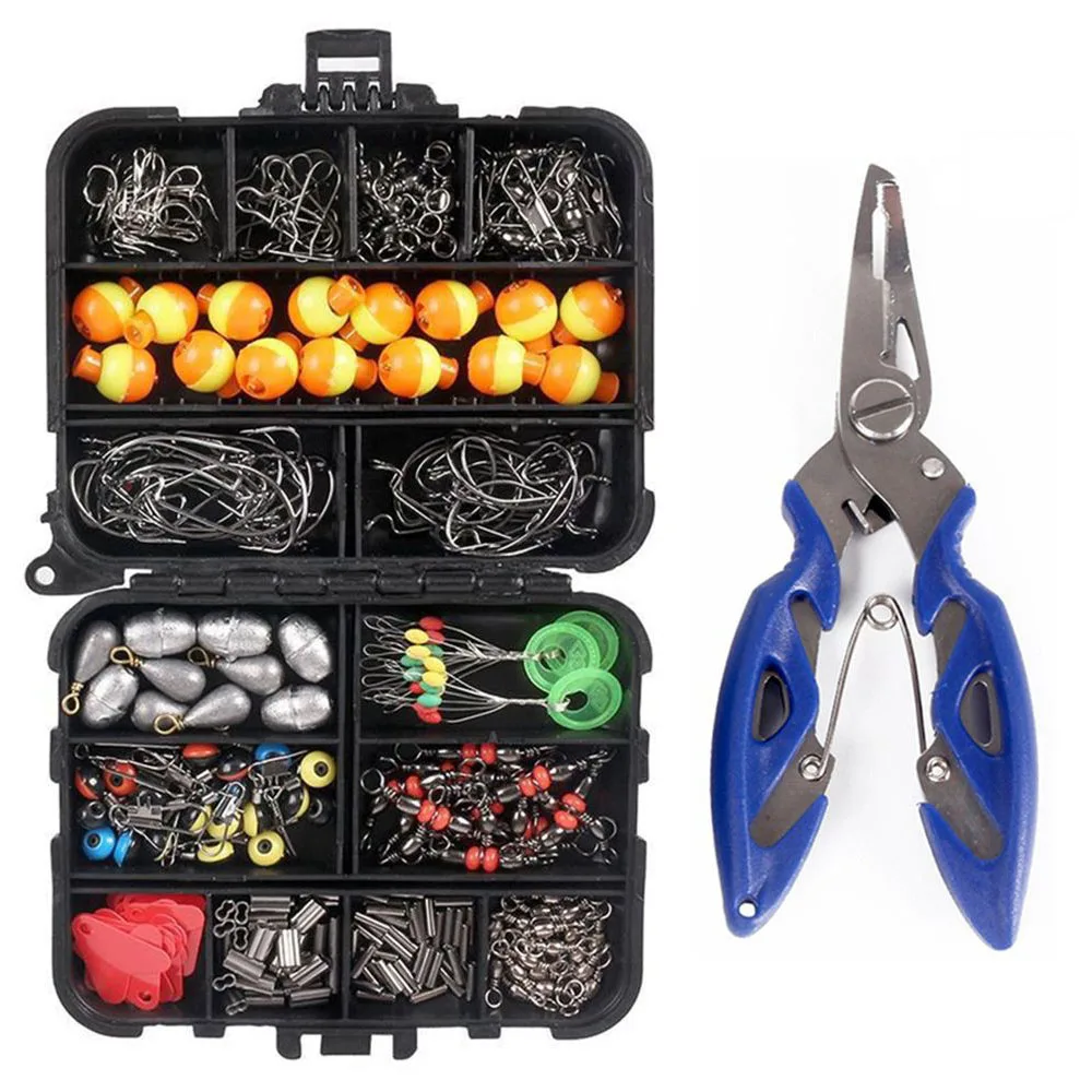 263 шт. набор аксессуаров для рыбалки на открытом воздухе с коробкой снастей