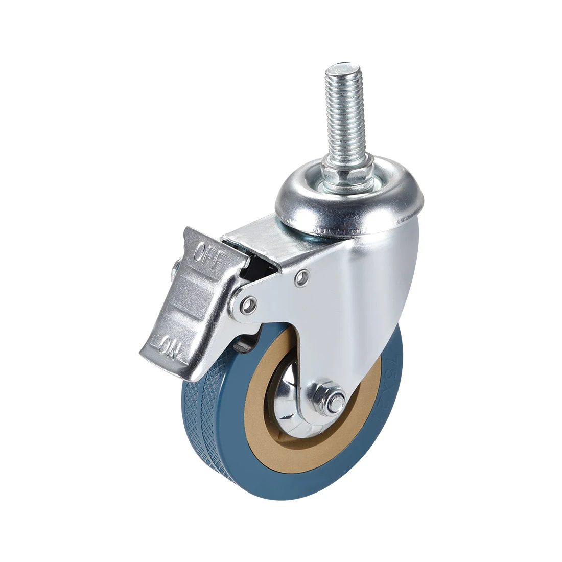 

1/2pcs Swivel Caster Wheels PVC Caster 3 Inch Dia Wheel M12 x 30mm Threaded Stem with Brake 88lb Capacity for Work Benches