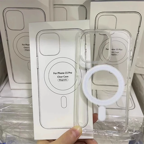 Оригинальный прозрачный чехол для Magsafe Magnectic Wireless Charge Case для iPhone 16 13 12 Mini 11 14 15 Pro Max 7 8 Plus XR XS акриловый чехол