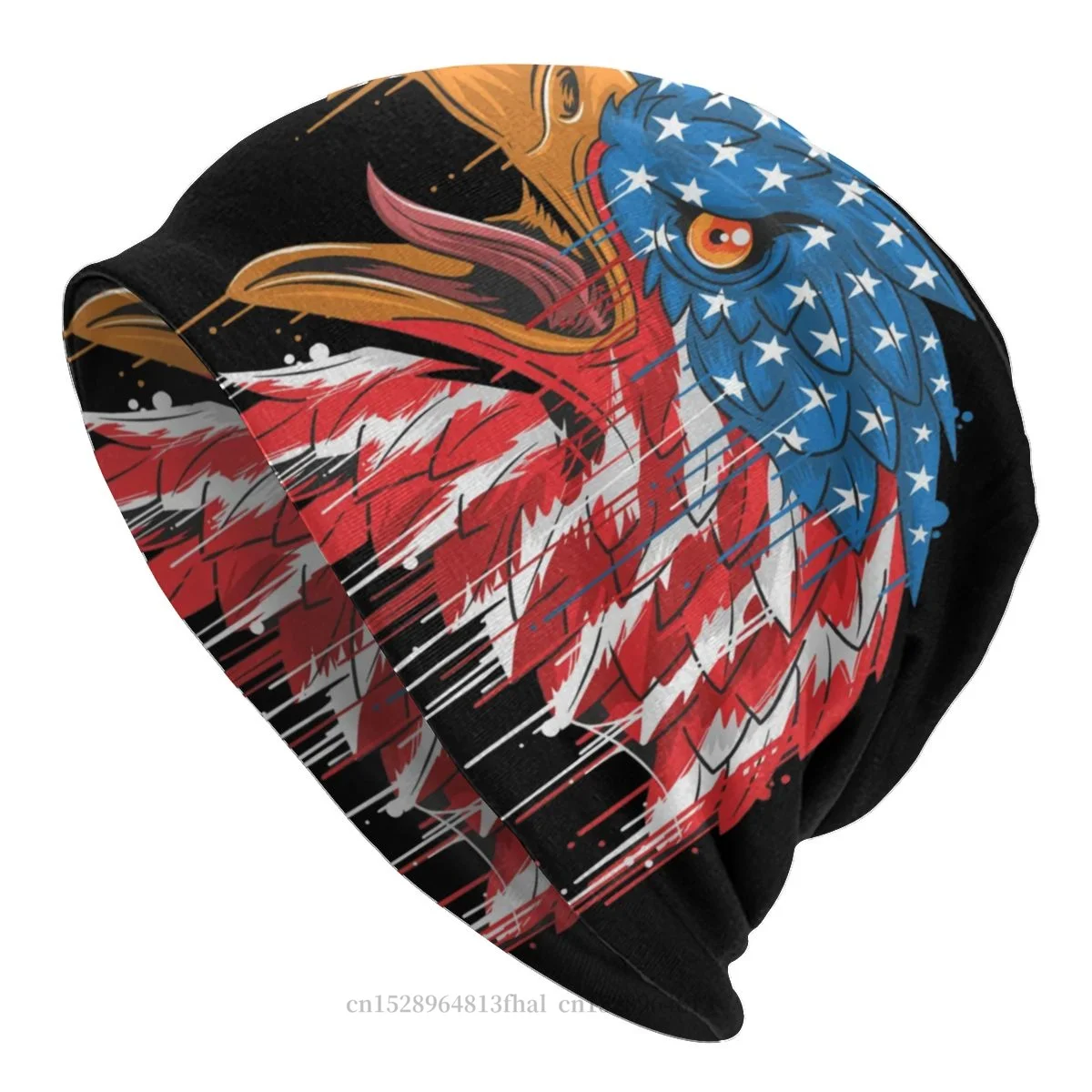 

Skullies Beanies Caps Eagle Independence Usa Flag America Thin Hat Autumn Spring Bonnet Hats Men Women's Unisex Ski Cap