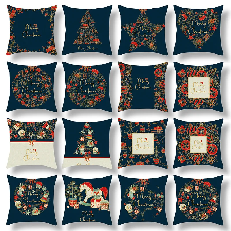 

Домашний декор, рождественская елка, Санта-Клаус, принт, искусственная подушка для дивана, наволочка для спальни, гостиной