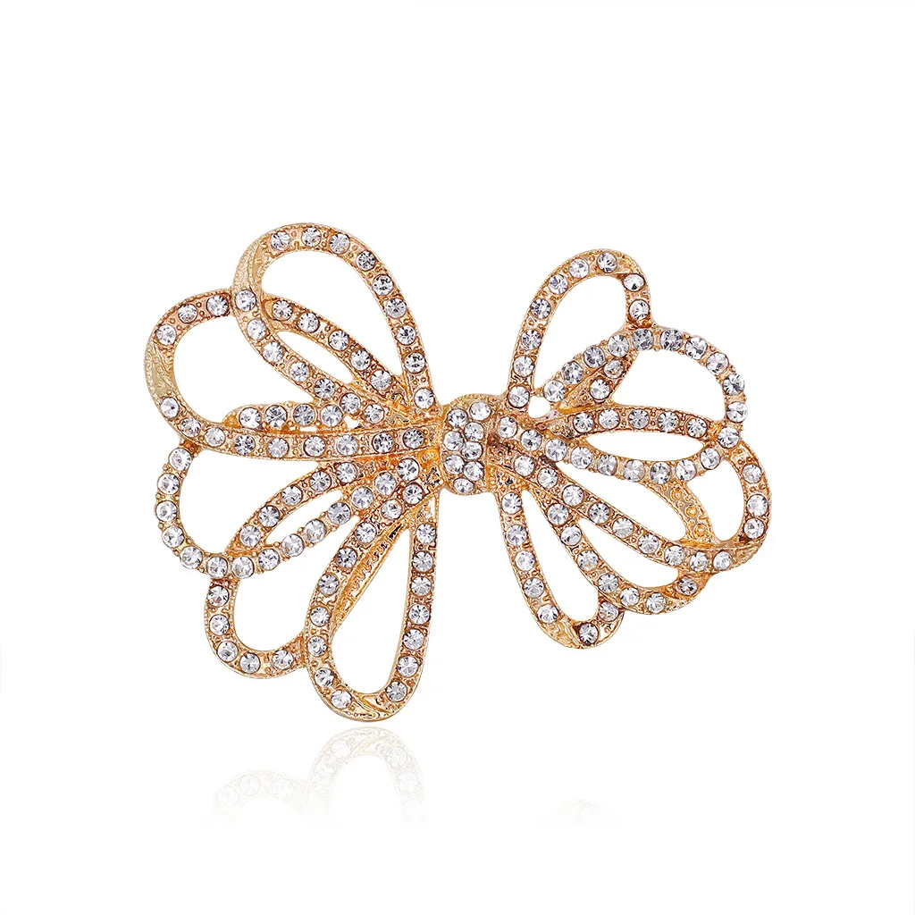 

Alloy Diamond Bow Brooches for Men Weddings Party Casual Brooch Pins Gifts