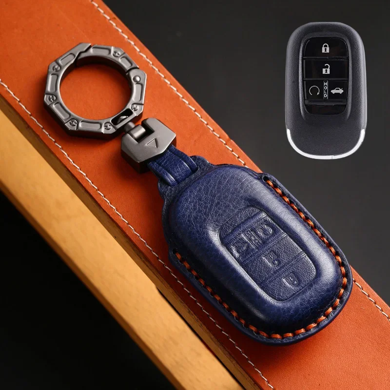 Умный автомобильный брелок для ключей из натуральной кожи Honda Civic Vezel Accord Sport SI EX