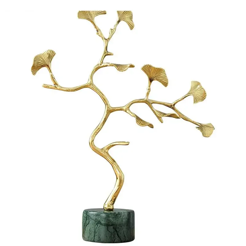 Ornements dɺrtisanat en Metal arbre de имитация фигурки белых гинкго билоба