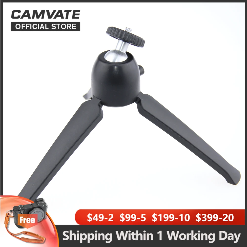 

CAMVATE Mini Octopus Tripod Stand Holder with 360° Ball Head 1/4" Screw Mount for DSLR Camera Cell Phone Rig Monitor Video Light