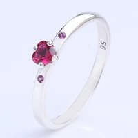 authentic 925 sterling silver red heart shaped crystal you me with crystal ring for women wedding party europe pandora jewelry