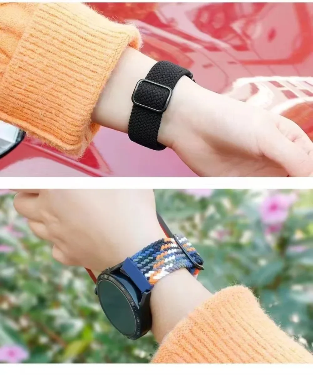 Фото 20mm 22mm Nylon Braided Strap For Amazfit T-Rex3 Pro 44/48mm/Helio Galaxy Watch 7-6-5-4 Band For Amazfit Bip 6-5/GTR 4-3 Correa №5