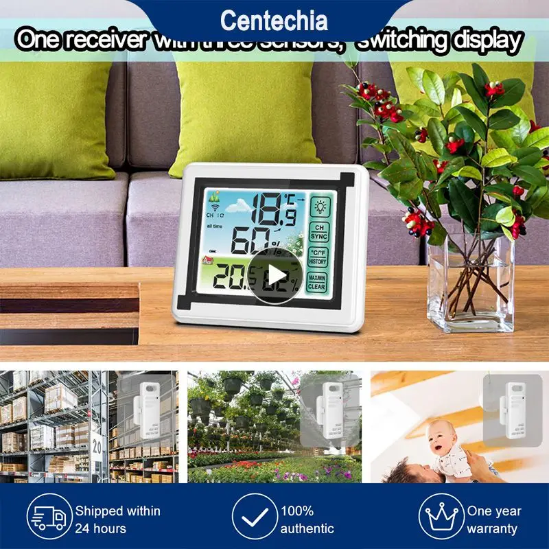 

Color Touch Screen Weather Station + Outdoor Forecast Sensor Backlight Thermometer Hygrometer Wireless Weather Station