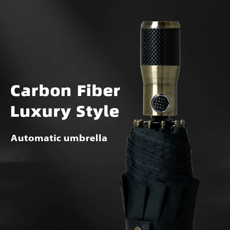 

Leodauknow Big Umbrella Men Carbon Fiber Handle Folding Umbrellas Outdoor Travel Business Automatic Umbrella Windproof Parasol