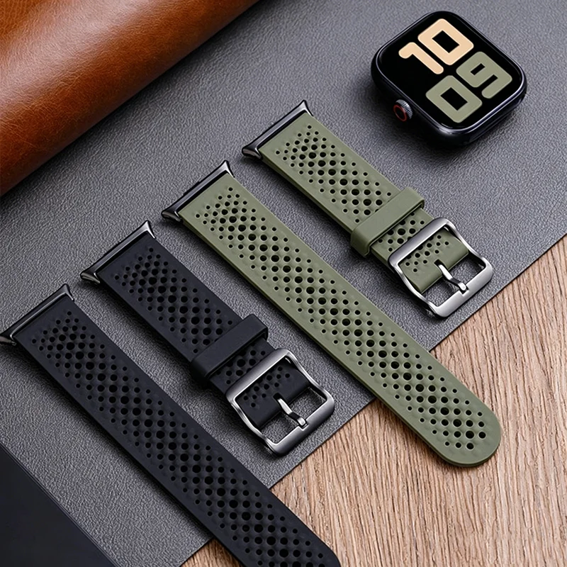 Силиконовый ремешок для Apple Watch 44 мм, 45, 40, 41, 42, 46, 49 мм, спортивный ремешок для iWatch серий 11, 10, 8, 7, 6, 5, SE, 9, Ultra, 3, аксессуары (art.: 3920dae4aba4c) - 3920dae4aba4c