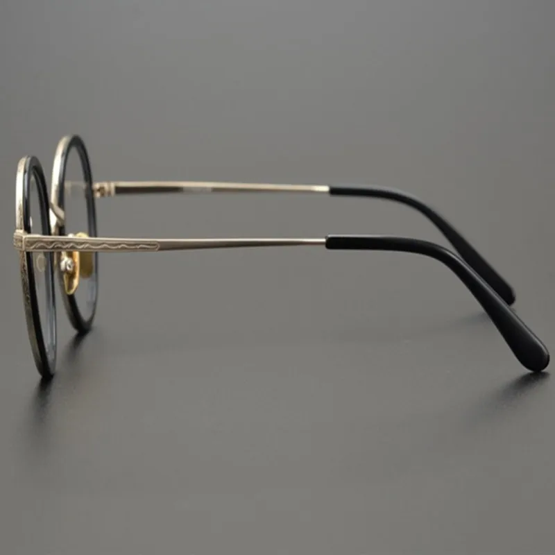 Очки в круглой оправе из чистого титана для мужчин и женщин винтажные оптические