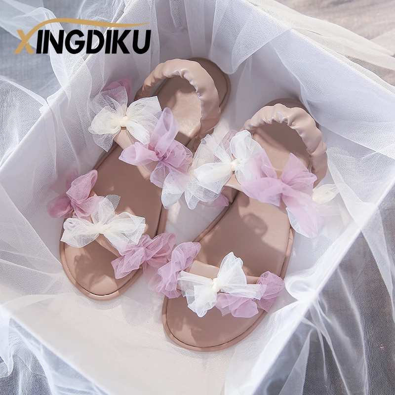 

baskets femmes tendances 2022 Lace Flower Fashion Cute Student Shoes Flat Comfort Summer Sandals Elastic Lace Women's Shoes