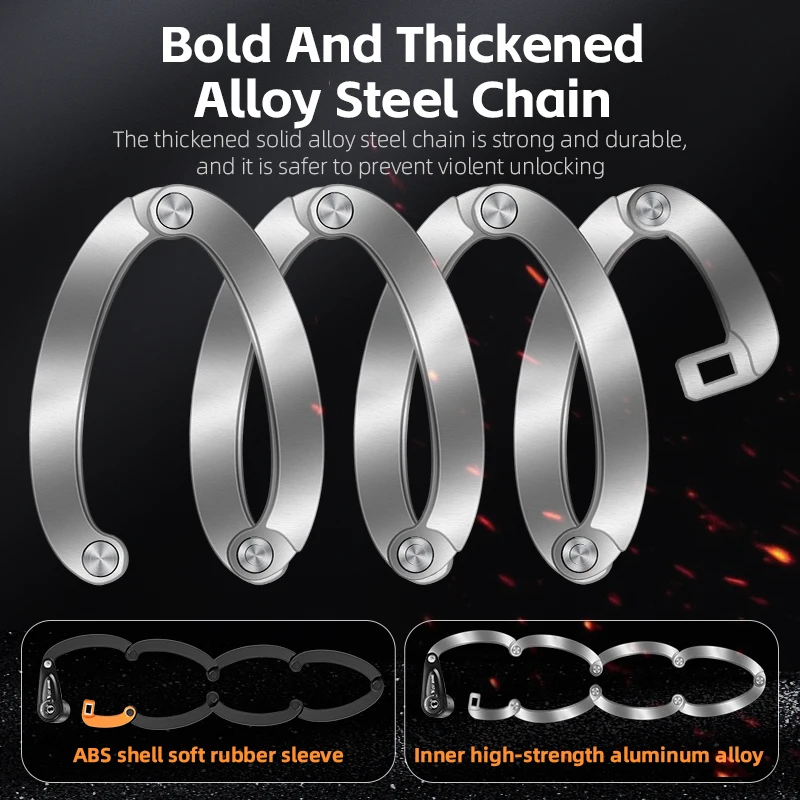 Складной Замок-цепочка для велосипеда высокопрочный замок из легированной стали