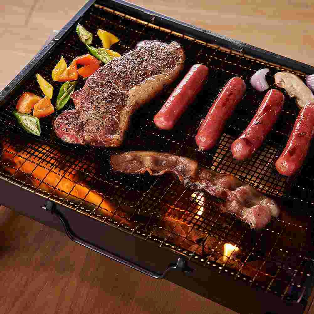 5 шт. коврик для гриля из ПТФЭ антипригарная сетка барбекю подушечки (черный)