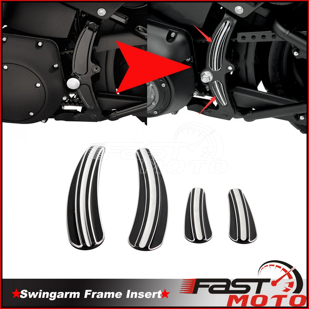 

Motorcycle Chrome Curved Swingarm Frame Insert Drag Specialtie Insert Frame Decoration For Harley Softail 08-17 Heritage Fat Boy