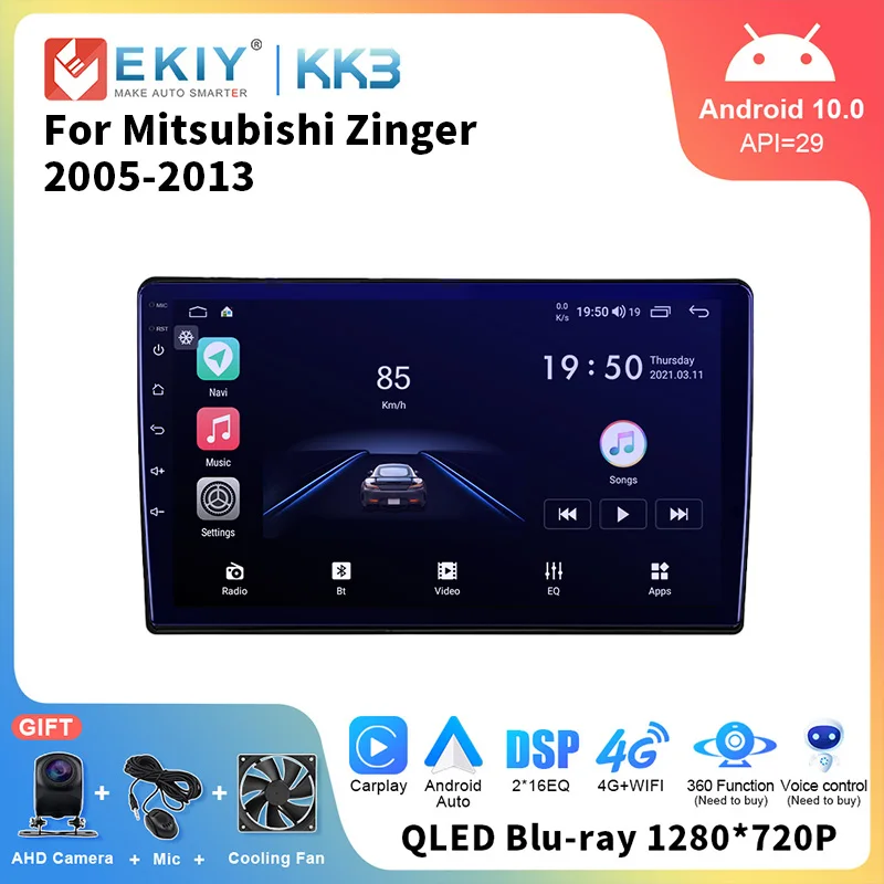 

EKIY Car Radio For Mitsubishi Zinger 2005 - 2013 Android 10 Multimedia 1280*720 QLED Navigation GPS Auto Stereo No 2 Din DVD