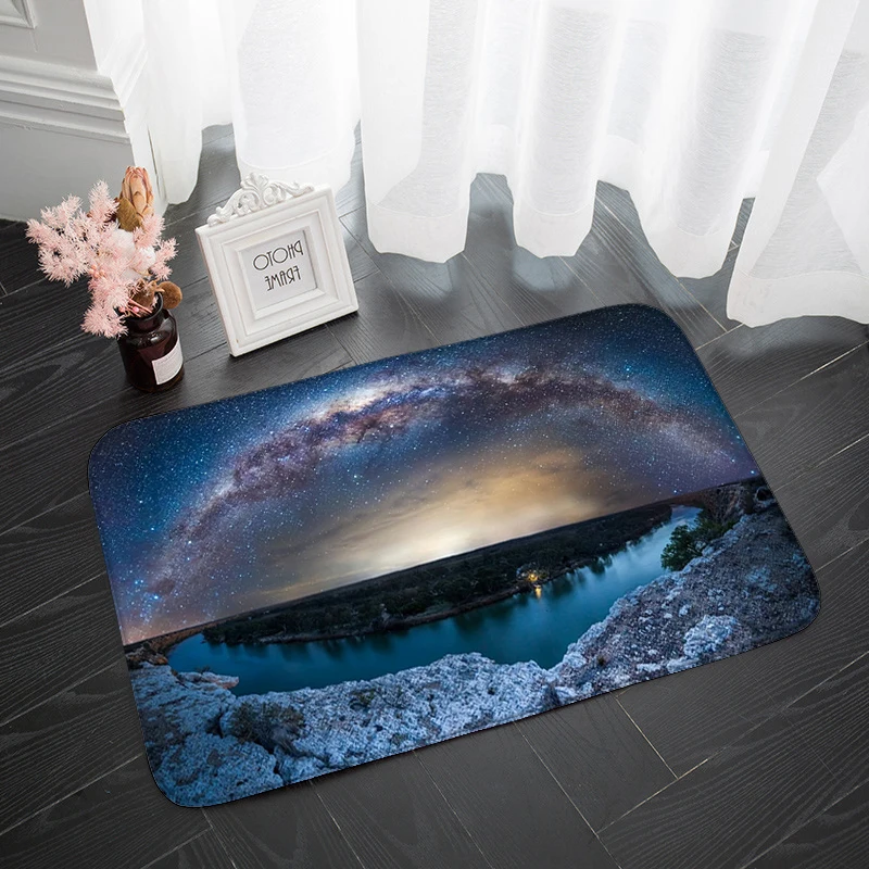 

Space Night Camper Carpet Bathroom Entrance Doormat Indoor Floor Rugs Absorbent Mat Anti-slip Kitchen Rug for Home Decorative