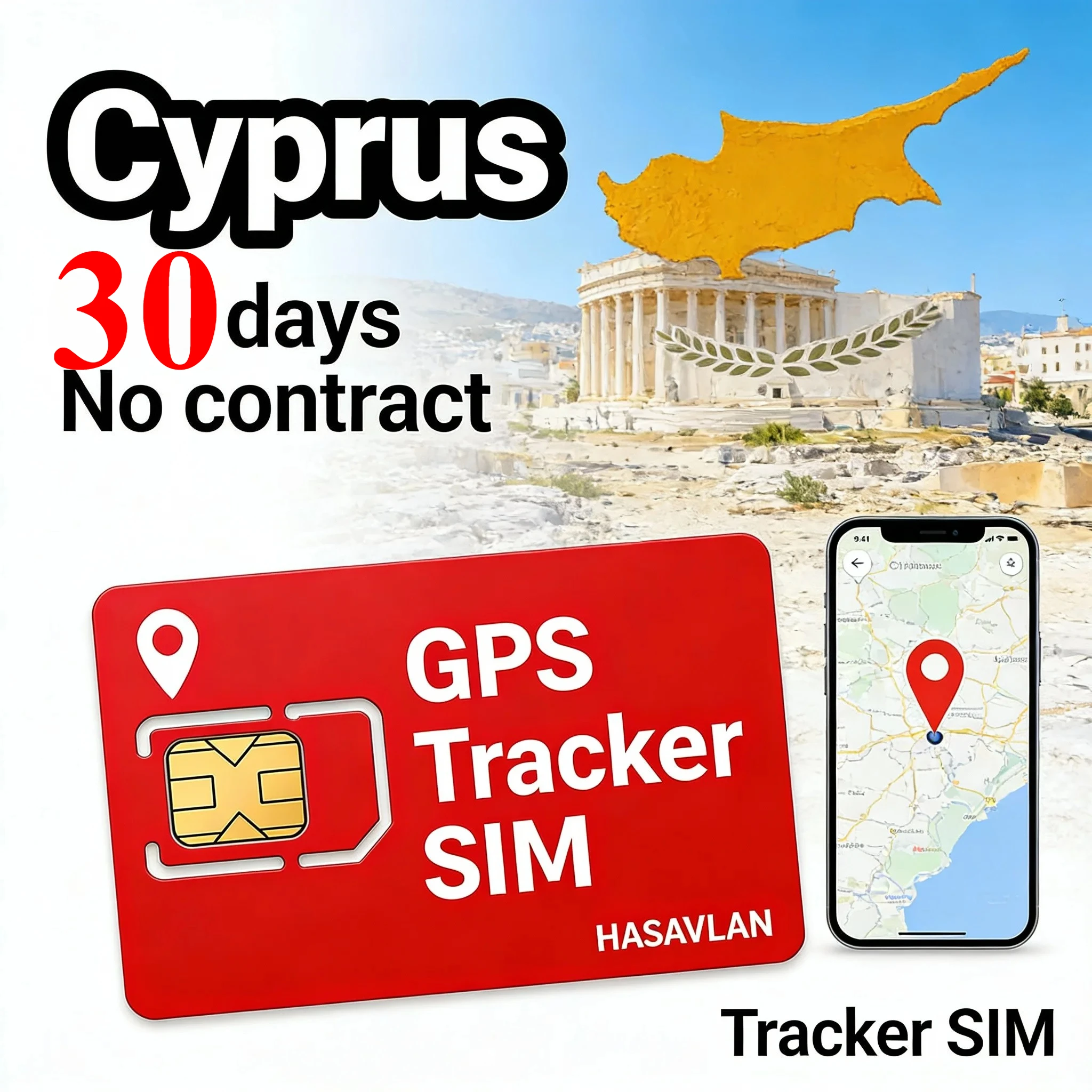 Фото Трекер SIM GPS 4G, без контракта, 30 МБ/30 дней, 2G/3G/4G GSM GPRS Роуминг M2M для S20 MV710, ZOVAGOLO CYPRUS №1