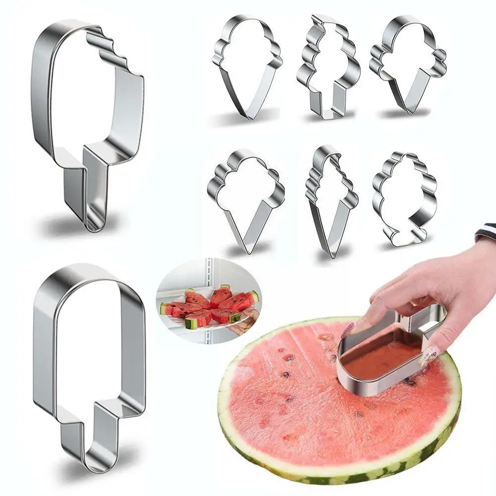 

Mold Popsicle Gadget Fruit Watermelon Slicer Ice Cream Kitchen Mould Model Platter Creative Slice Stainless Shape Home Stee W2X1